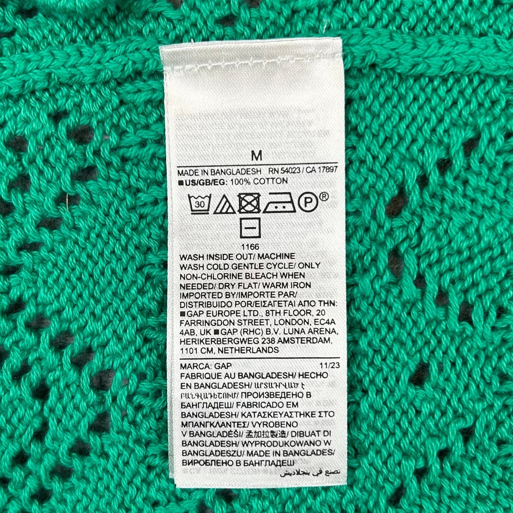 NWT Gap Crochet Knit Green Cropped Halter Tank Y2K 70s Boho Festival Medium - Picture 4 of 6